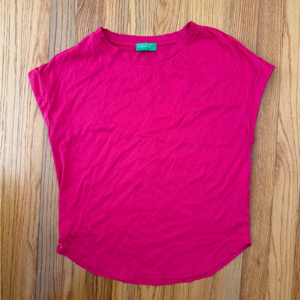 United Colors Of Benetton Shirt Women’s XS Pink Short Sleeve